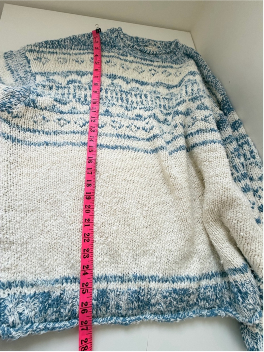FREE PEOPLE - DANI PATTERN SWEATER IN CLOUD COMBO Size M - Picture 13 of 13